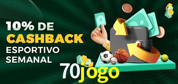 10% de bônus de cashback na 70jogo